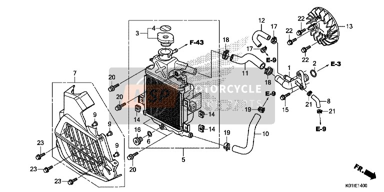 Honda SH125ADS 2014 Radiator for a 2014 Honda SH125ADS